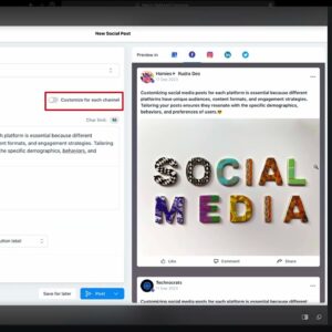 Social Posting    Customize Each Post is Live!