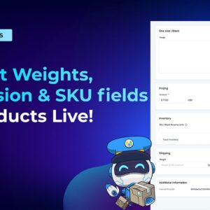 Product Weights, Dimension & SKU fields for Products Live!