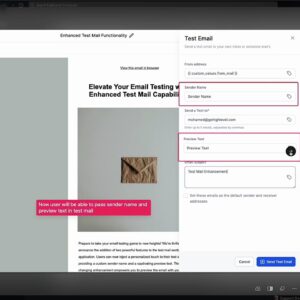 Support for Sender Name and Preview Text in Test Emails!