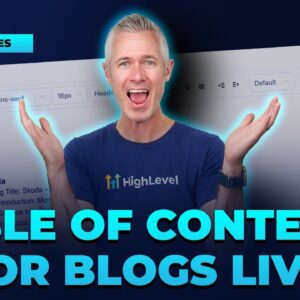 Table of Contents for Blogs live!