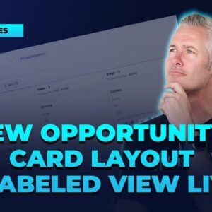 New Opportunity Card Layout -- Unlabeled View Live!