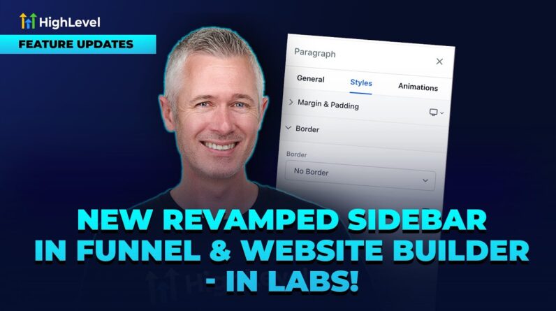 New Revamped Sidebar in Funnel & Website Builder - In Labs!