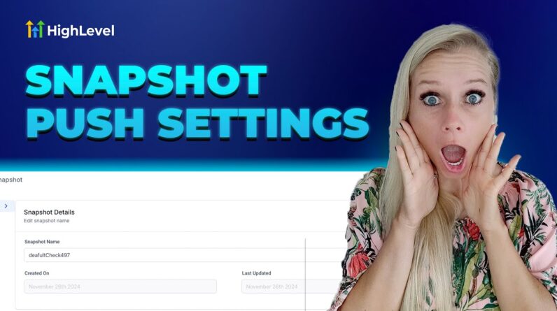 How to Manage Snapshot Push Settings